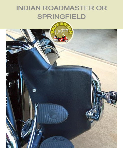 Indian Roadmaster or Springfield with black engine guard chaps