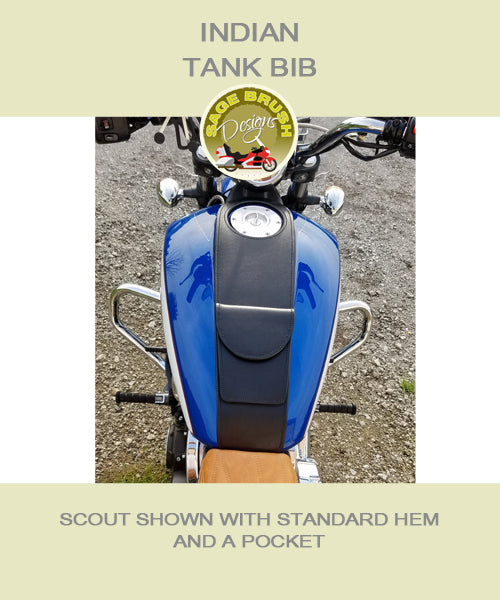 Indian Scout Tank Bib in black with standard  hem and a pocket