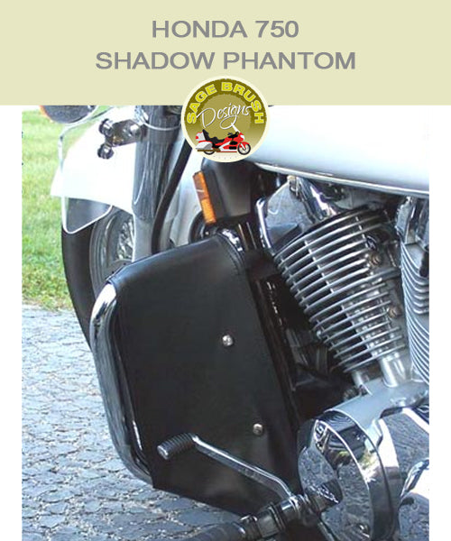 Honda 750 Shadow Phantom Paladin National Cycle bar with black engine guard chaps