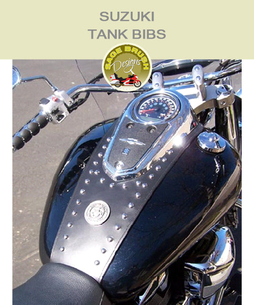 Suzuki Tank Bibs with studs and custom order medallion