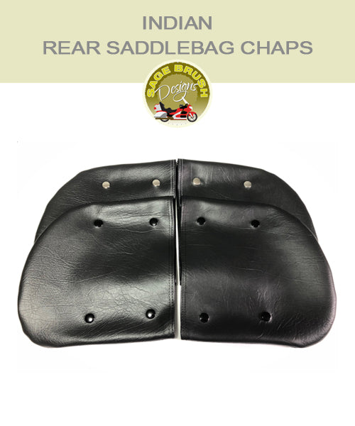 Indian Motorcycle Saddlebag Chaps in black with black snaps