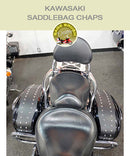 Black studded Kawasaki Saddlebag Chaps