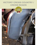 Victory Cross Roads and Cross Country OEM bar with black engine guard chaps