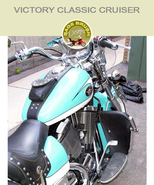 Victory Classic Cruiser with black engine guard chaps